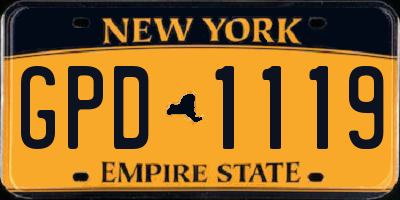NY license plate GPD1119
