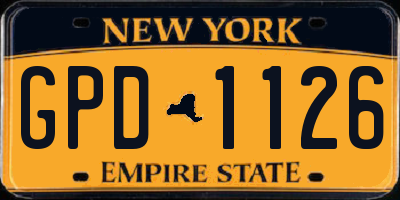 NY license plate GPD1126
