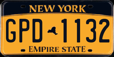 NY license plate GPD1132