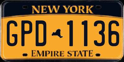 NY license plate GPD1136