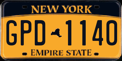 NY license plate GPD1140