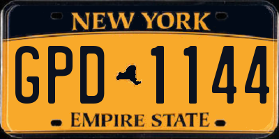 NY license plate GPD1144