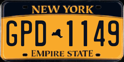 NY license plate GPD1149