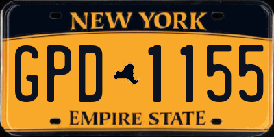 NY license plate GPD1155