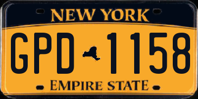 NY license plate GPD1158