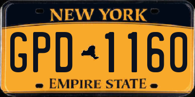 NY license plate GPD1160