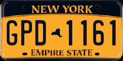 NY license plate GPD1161