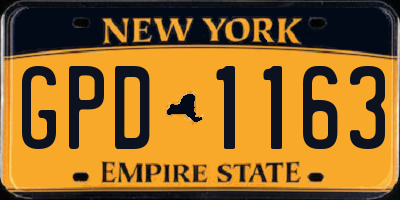 NY license plate GPD1163