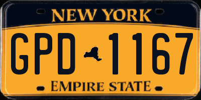 NY license plate GPD1167