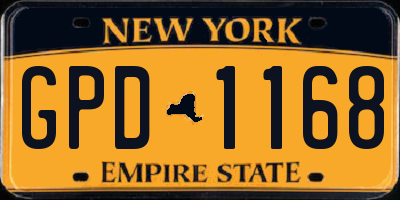 NY license plate GPD1168