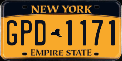 NY license plate GPD1171
