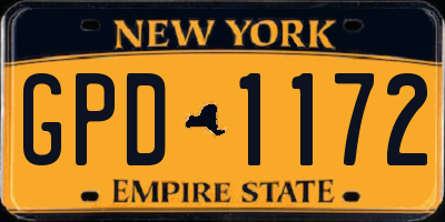NY license plate GPD1172