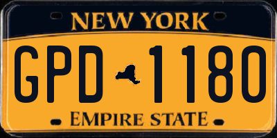 NY license plate GPD1180