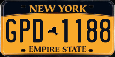 NY license plate GPD1188