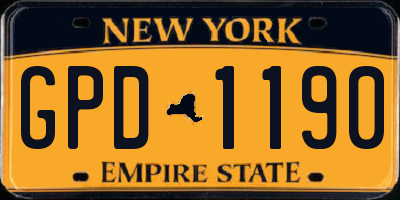 NY license plate GPD1190