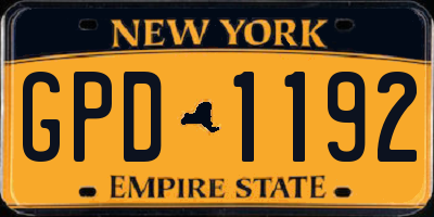 NY license plate GPD1192