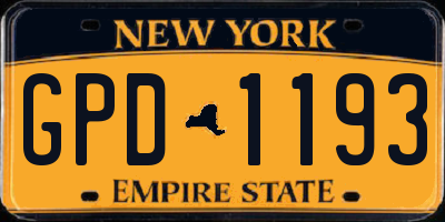 NY license plate GPD1193