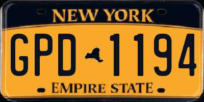 NY license plate GPD1194