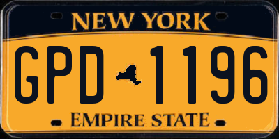NY license plate GPD1196