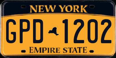 NY license plate GPD1202