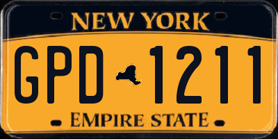 NY license plate GPD1211
