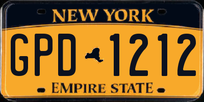 NY license plate GPD1212