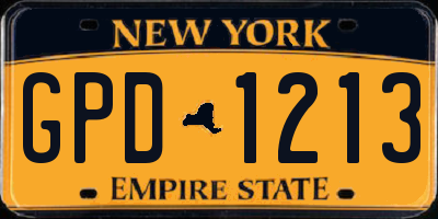 NY license plate GPD1213