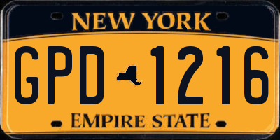 NY license plate GPD1216