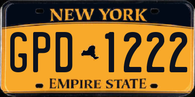 NY license plate GPD1222