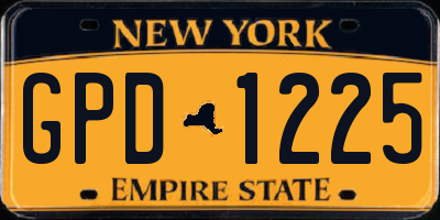 NY license plate GPD1225
