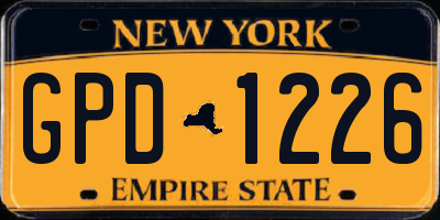 NY license plate GPD1226