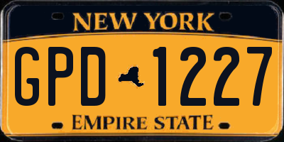 NY license plate GPD1227