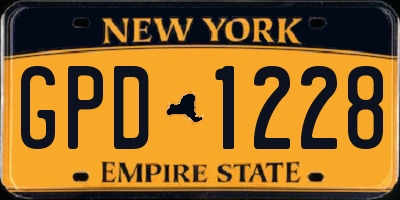 NY license plate GPD1228