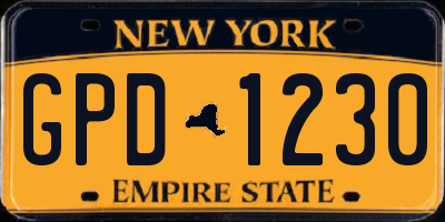 NY license plate GPD1230