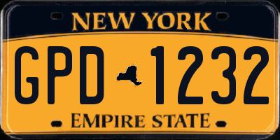 NY license plate GPD1232