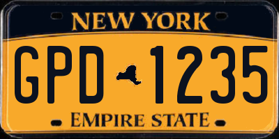 NY license plate GPD1235