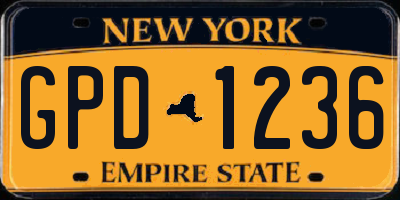 NY license plate GPD1236