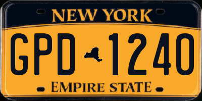 NY license plate GPD1240