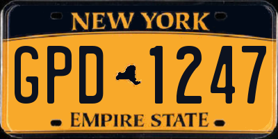 NY license plate GPD1247