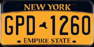 NY license plate GPD1260