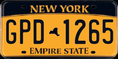 NY license plate GPD1265