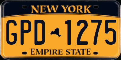 NY license plate GPD1275
