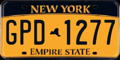 NY license plate GPD1277