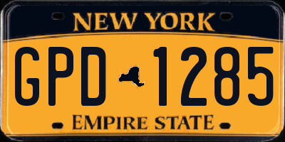 NY license plate GPD1285
