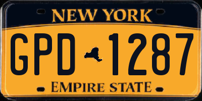 NY license plate GPD1287