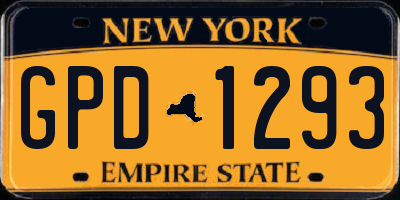 NY license plate GPD1293