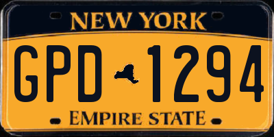 NY license plate GPD1294