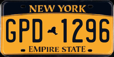 NY license plate GPD1296