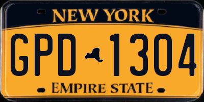 NY license plate GPD1304