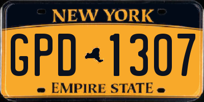NY license plate GPD1307